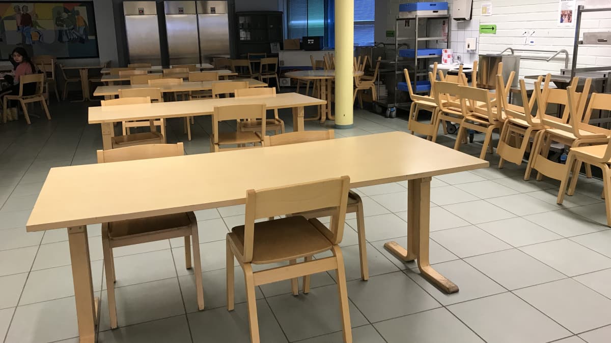 Mukkulan koulun ruokala poikkeusjärjestelyiden aikaan