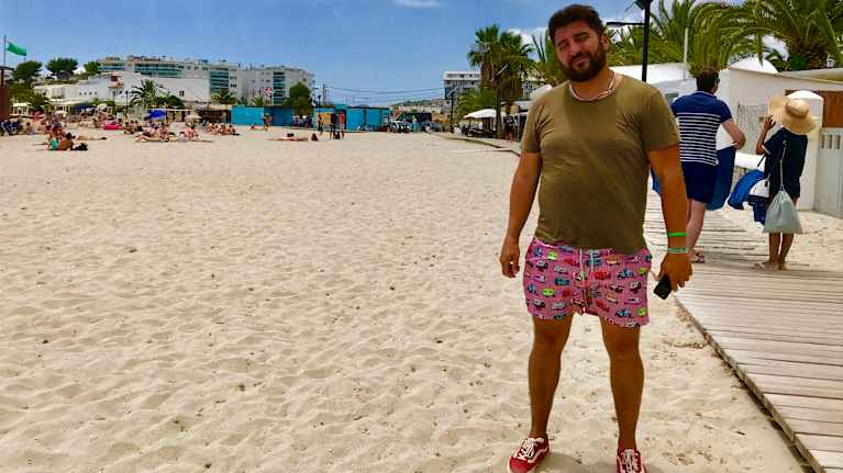 Paparazzofotografen Sergio Garrido på stranden