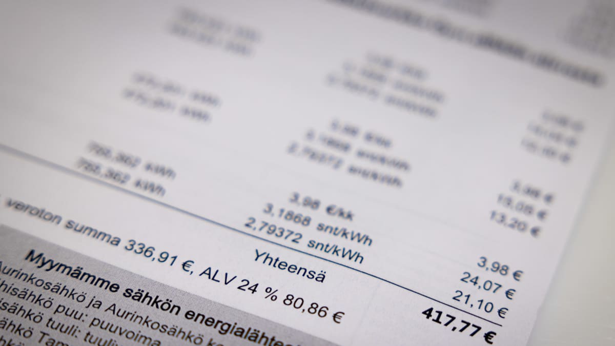 Tampereen sähkölaitoksen lasku.