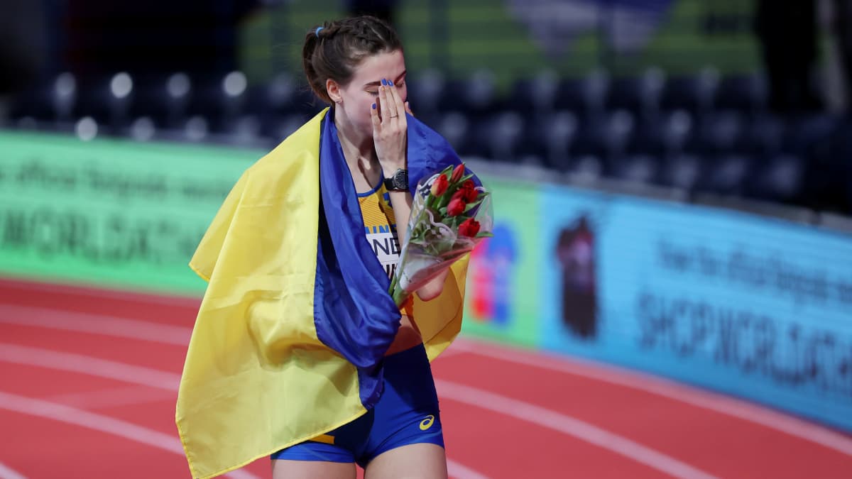 Jaroslava Mahutshih MM-halleissa. 