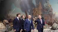 Presidentti Putinin vierailulla Moskovan voitonmuseon sotaisissa kulisseissa.