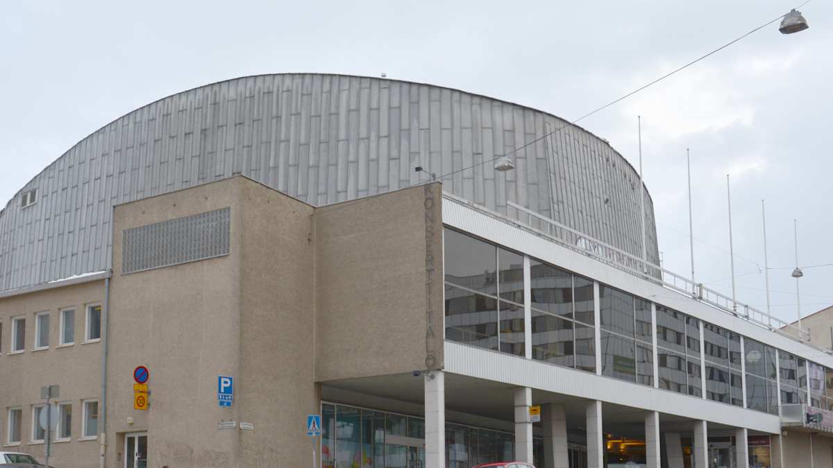 Turun konserttitalo ulkoapäin kuvattuna.