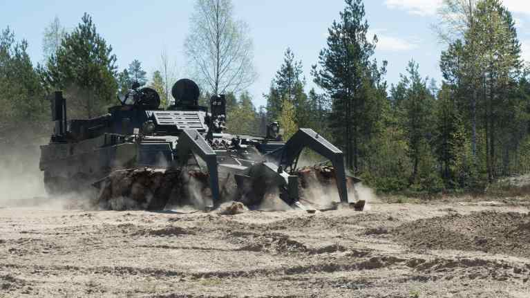 A Leopard 2 mine clearance tank.