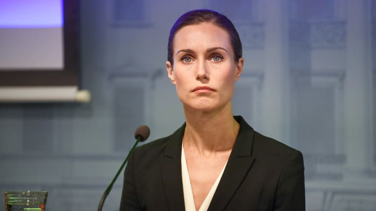  Pääministeri Sanna Marin hallituksen budjettineuvotteluiden tiedotustilaisuudessa Valtioneuvoston linnassa Helsingissä.