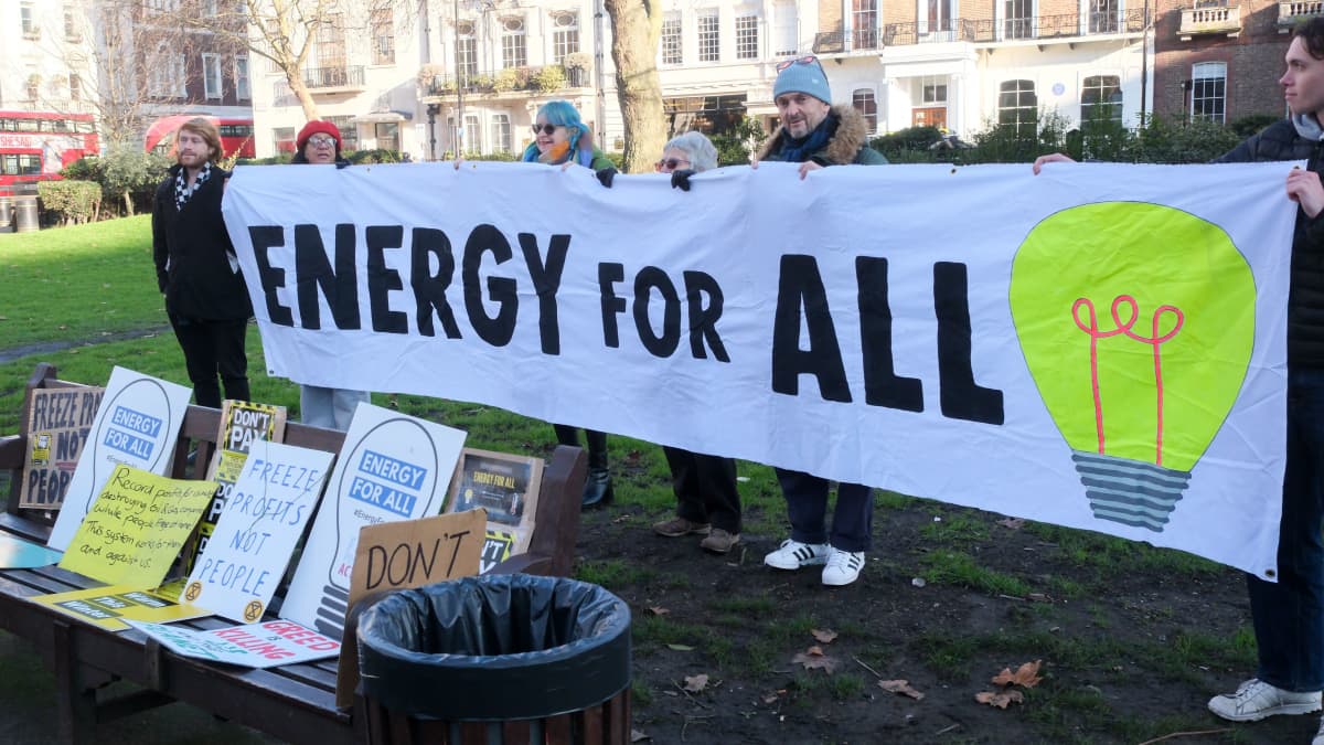 Demonstration i London för att få slut på energifattigdomen