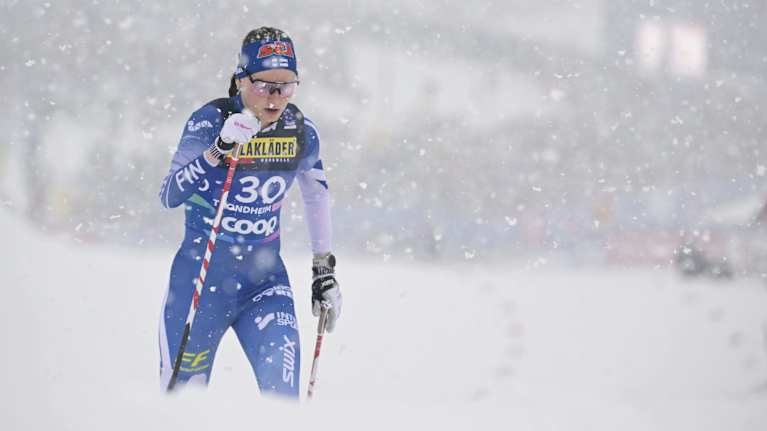 Image 2: Johanna Matintalo at the Trondheim World Championships 2025 in the traditional 10 km race.
