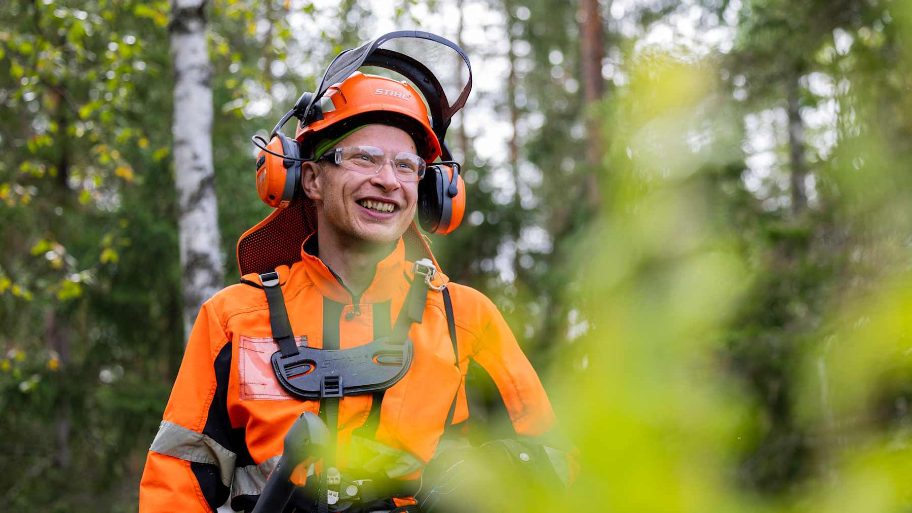 Image 1: Former skier Sami Lähdemäki on a logging site in Petäjävesi in August 2024.