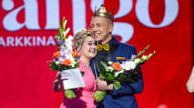 Vuoden 2023 tangokuninkaalliset Charlotta Saari ja Pasi Flodström.