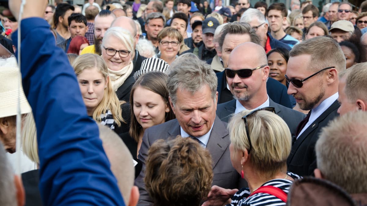 Många ville träffa president Sauli Niinistö