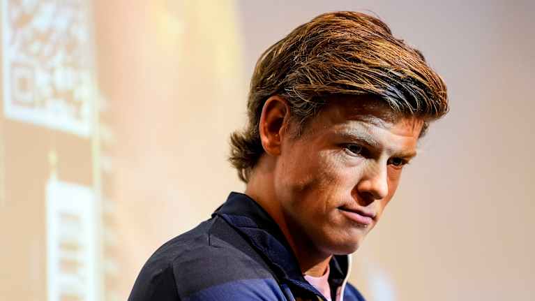 Image 15: Johannes Hösflot Kläbo pensively before the Ruka World Cup in 2024.