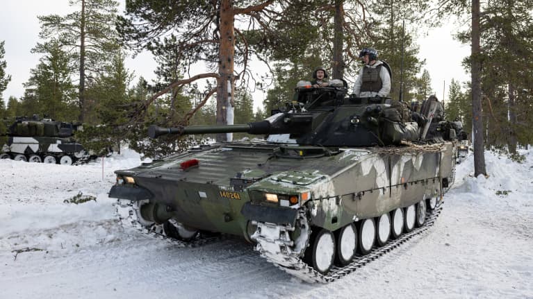 Panssarivaunu Nordic Responce 24 sotaharjoituksessa.
