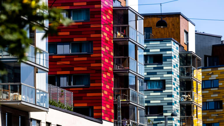 Kerrostaloja Helsingissä Jätkäsaaressa