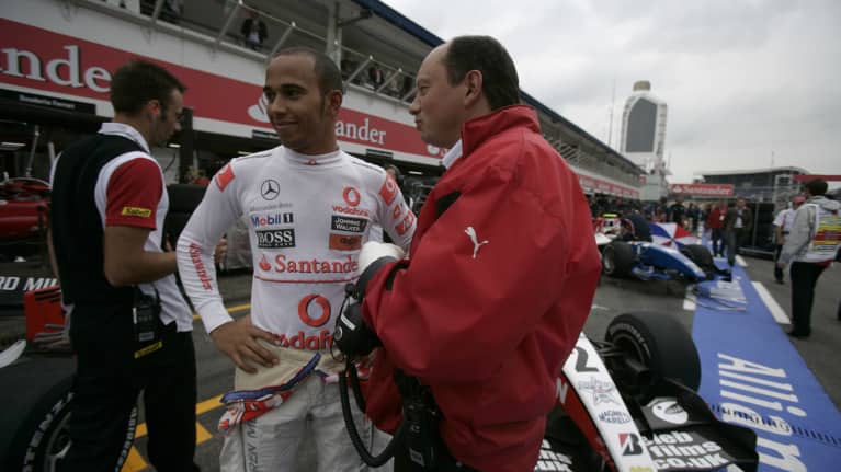 Lewis Hamilton ja Frederic Vasseur vuonna 2010 GP2-luokassa.