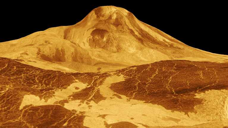 En 3D-bild av Venus yta