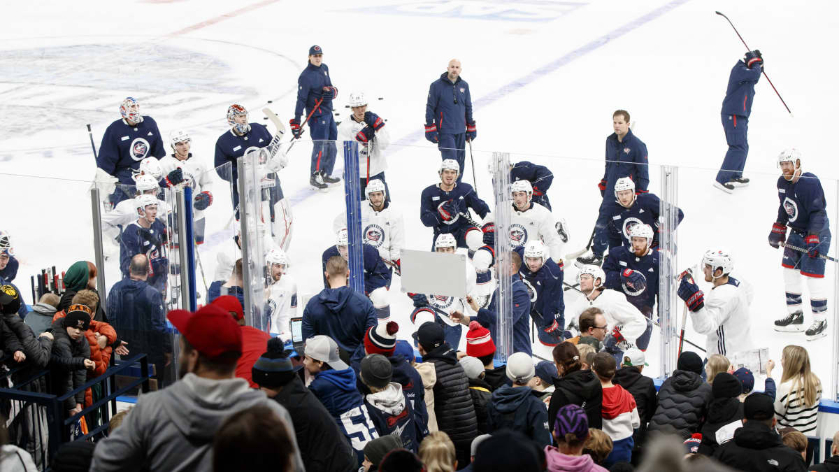 Columbus Blue Jackets harjoitteli Tampereella.