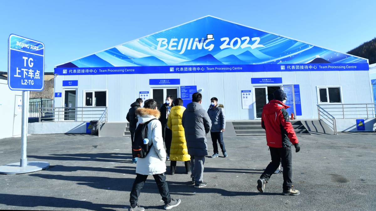 Kuva Zhangjiakoun kisakylästä, jossa järjestetään muun muassa pohjoismaisten hiihtolajien tapahtumat.