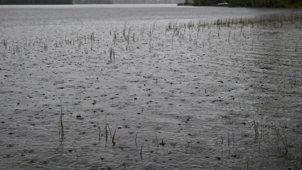 rain-swelled Huhkojärvi lake, in ​​the municipality of Keuruu, central Finland.