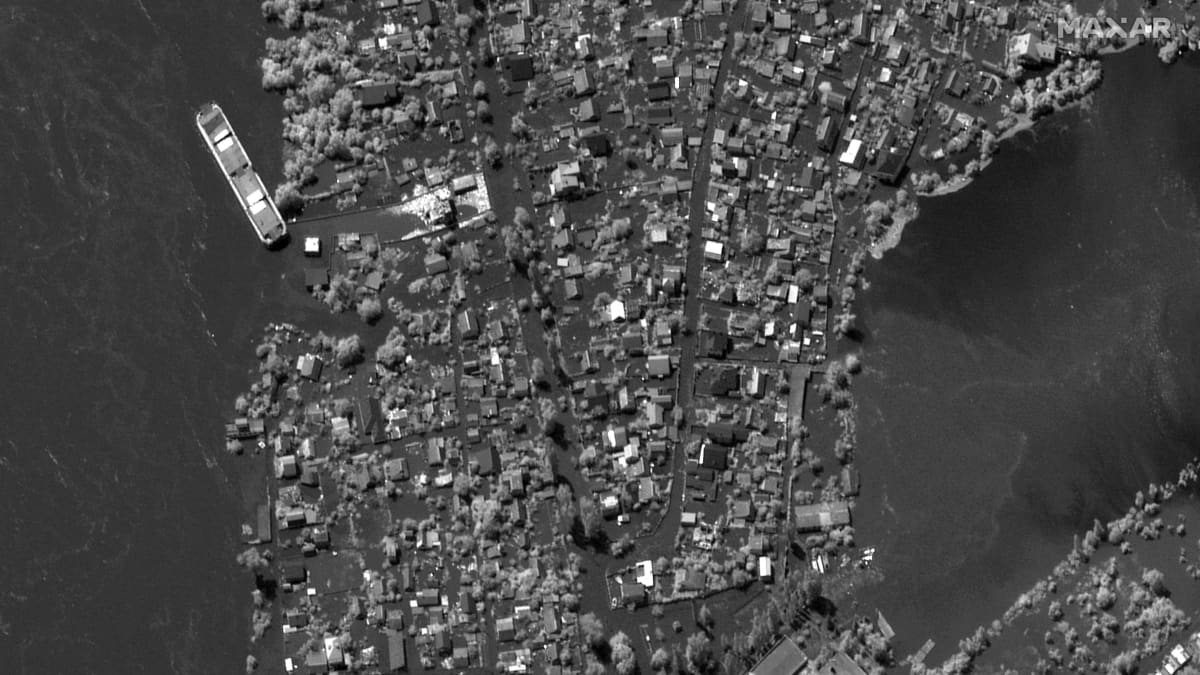 Satelliittikuva tulva-alueesta.