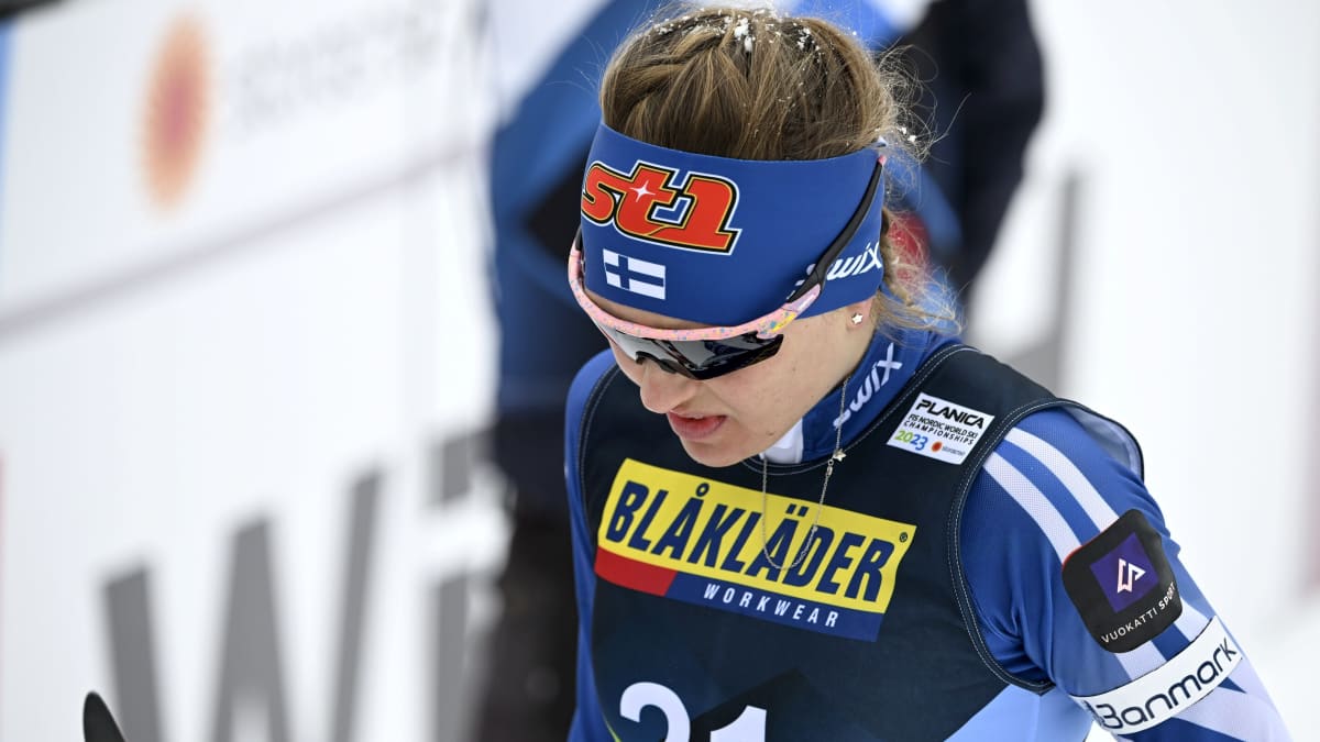 Eveliina Piippo naisten 10 kilometrin kisan jälkeen.