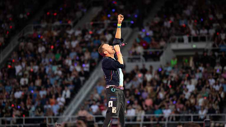 Chris Martin on Coldplayn laulaja. Kuva: Lauri Karo / Yle