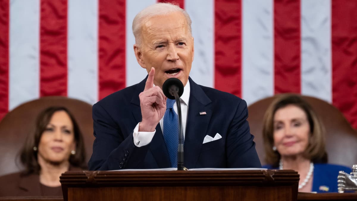 Yhdysvaltain presidentin Joe Bidenin valtakunnan tilaa käsittelevä puhe 1.3.2022.