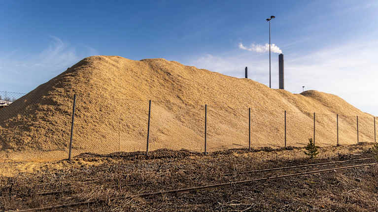 Puuhakekasoja Kuopion Energian tontilla Kuopiossa.