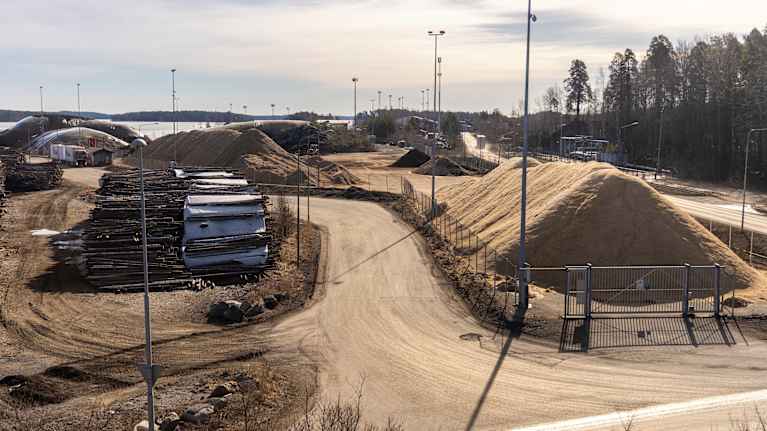 Puuhakekasoja Kuopion Energian tontilla Kuopiossa.