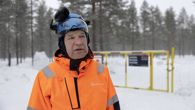 AA Sakatti Mining Oy:n toimitusjohtaja Pertti Lamberg Sodankylässä Viiankiaavalla talvella 2024.
