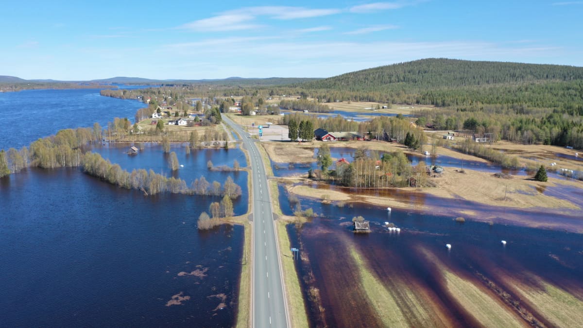 Kevättulvaa Pellon Juoksengissa 19.5.2023. 
