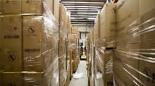 Boxes in a warehouse