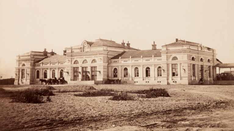 Turun vanha rautatieasema vuonna 1876.