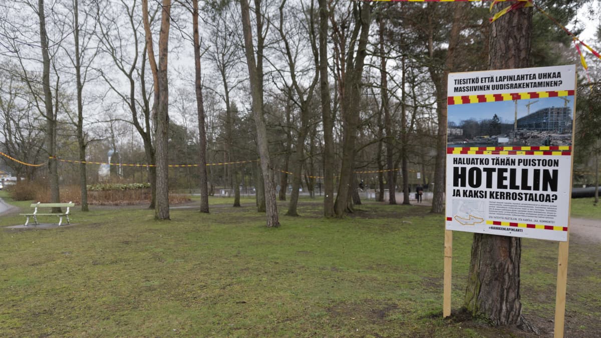 Lapinlahden sairaalan nykyiset käyttäjät vastustavat hotellisuunnitelmia ja ovat merkanneet alueelle kerrostalojen paikat.