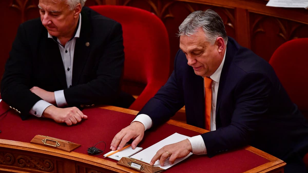 Unkarin pääministeri Viktor Orban äänesti Suomen Nato-jäsenyyden ratifioinnin äänestyksessä Budapestissa Unkarissa.