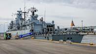 Nato ships dock in Helsinki.