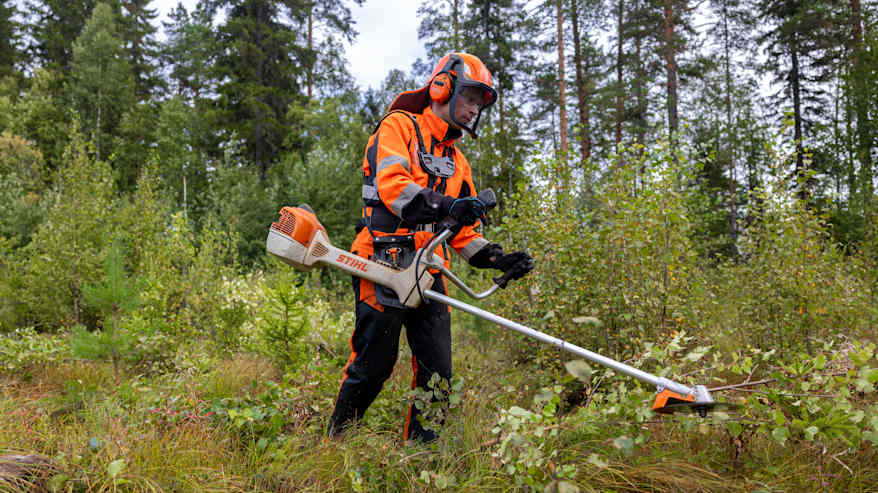 Image 2: Former skier Sami Lähdemäki on a logging site in Petäjävesi in August 2024.