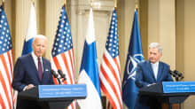 Yhdysvaltain presidentti Joe Biden tasavallan presidentti Sauli Niinistön vieraana Presidentinlinnassa Helsingissä.