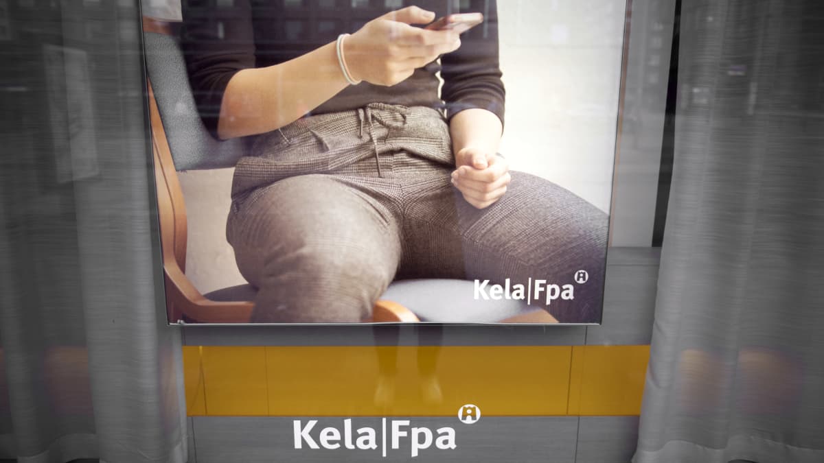 Photo shows the logo of Finland's social benefits agency Kela.
