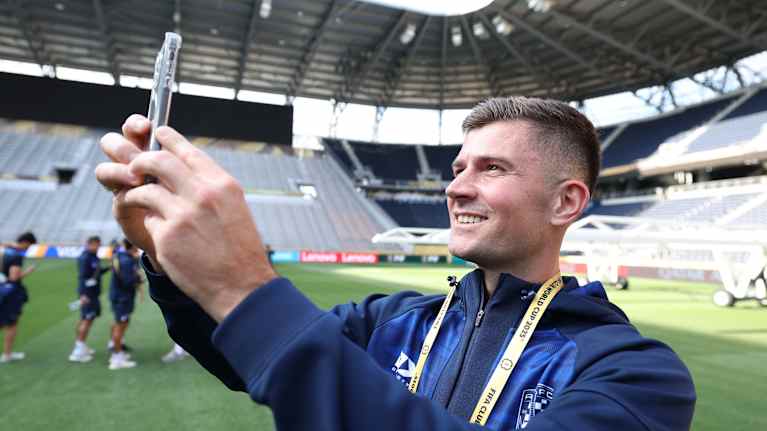Auckland Cityn kapteeni Mario Ilich ihmetteli tunnelmia TQL Stadiumilla Cincinnatissa ennen kuin hänen joukkueensa kohtaa Bayernin.
