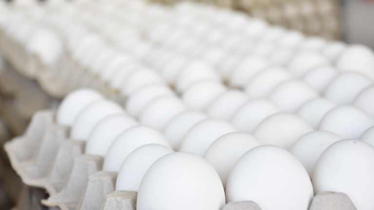 Ägg på hög.