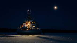 Ranskalainen tutkimusalus Tara Polar Station Oulun edustalla joulukuussa 2025.