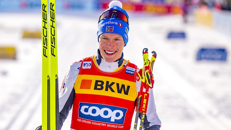 Image 2: Martin Løwstrøm Nyenget celebrated his victory.