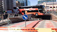 The OnniBus bus that drove through a ramp.