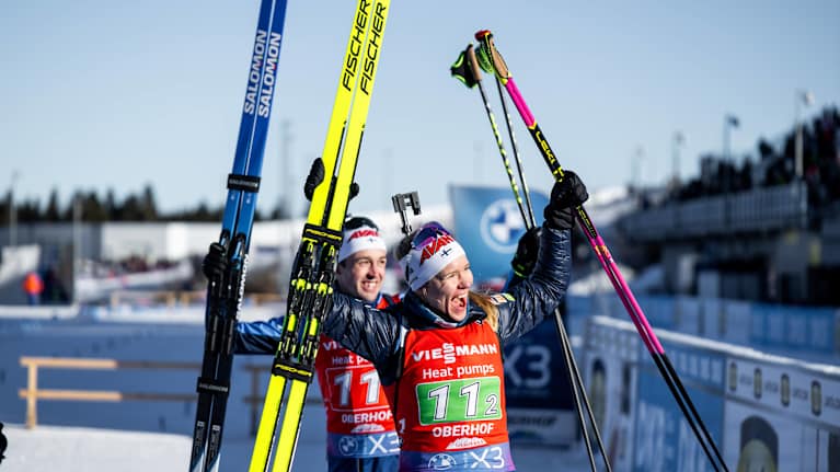 Image celebrating Finnish biathletes’ victory.