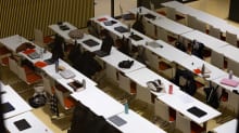 Tampereen yliopiston lääketieteen opintojen luentosali.
