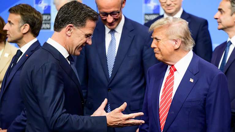 Rutte and Trump in a good mood. 