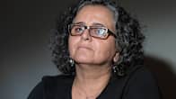 Israelin parlamentin Knessetin kansanedustaja Aida Touma-Suleiman lähikuvassa.