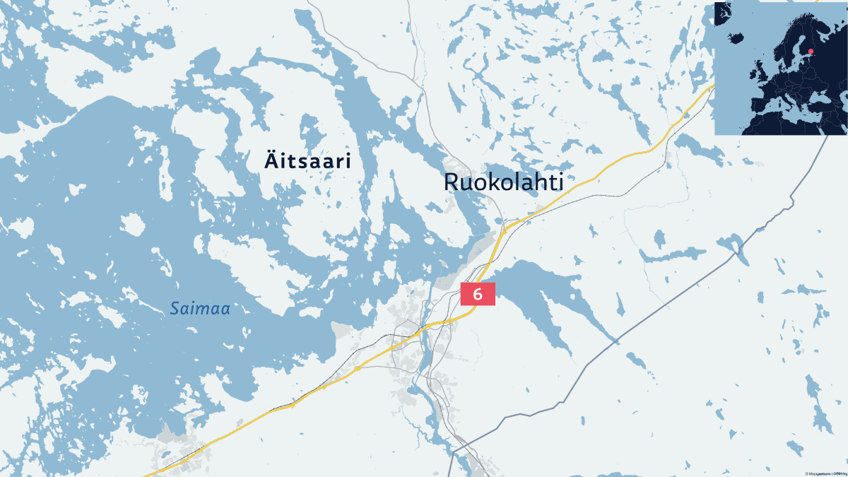 Äitsaaren ja Ruokolahden sijainti kartalla.