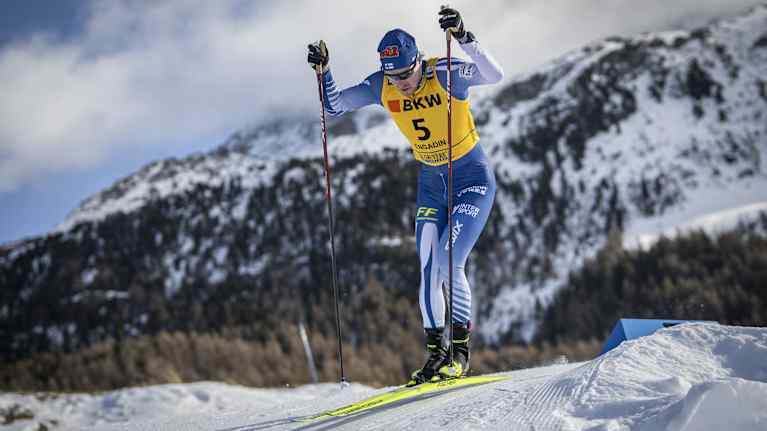 Image 10: Emil Liekari in the Engadin World Cup Sprint.