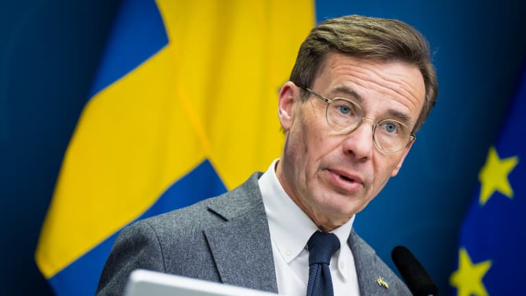 Ruotsin pääministeri Ulf Kristersson onnitteli Stubbia vaalivoiton jälkeen. Kuva: Pelle T. Nilsson / AOP