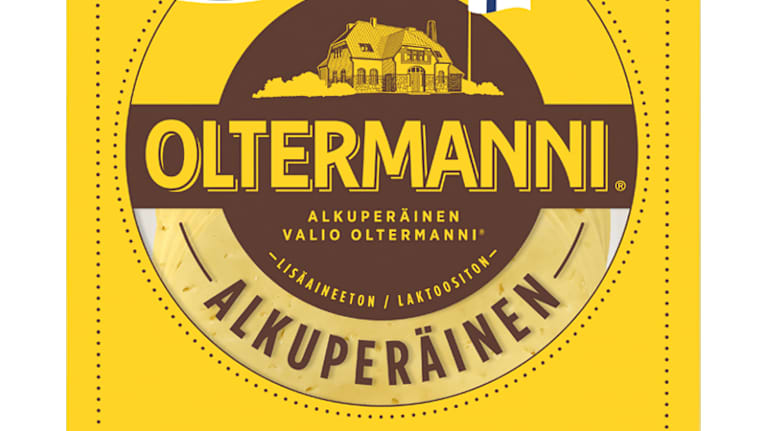 Suomalainen Valion Oltermanni -juustopakkaus.